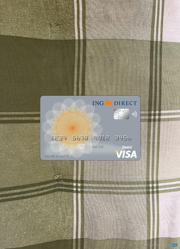 Download Australia Ing direct bank visa card photolook front Photoshop template